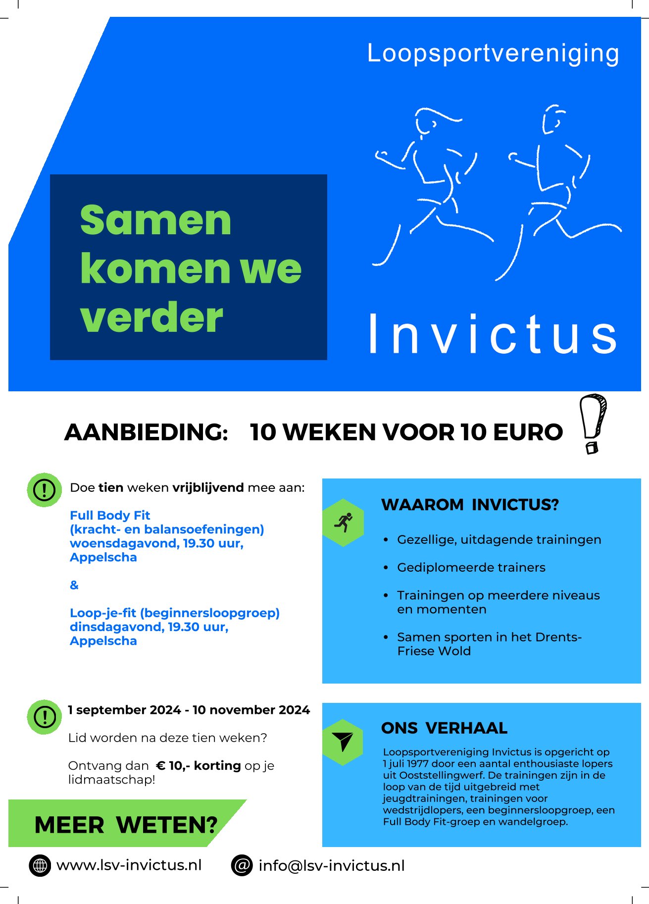 Flyer Invictus zomertraining Loop je fit en bootcamp